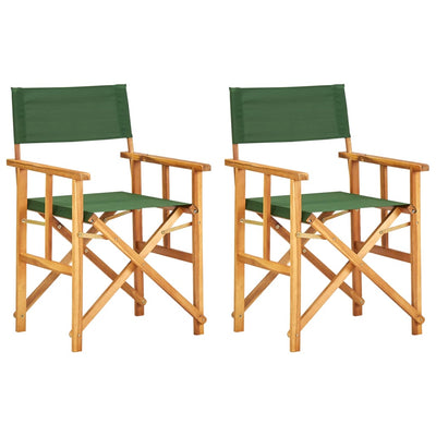 Director's Chairs 2 pcs Solid Acacia Wood Green