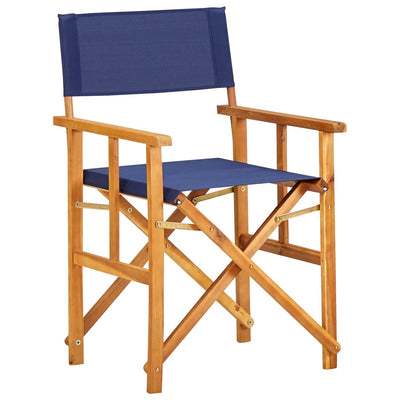 Director's Chair Solid Acacia Wood Blue