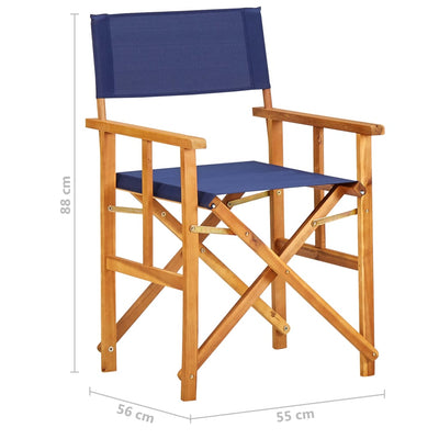 Director's Chair Solid Acacia Wood Blue