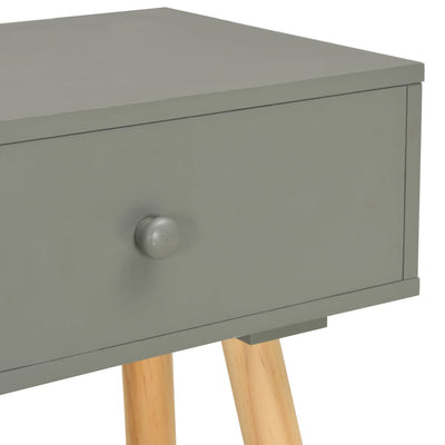 Bedside Tables 2 pcs Grey Solid Pinewood