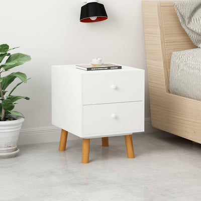 Bedside Cabinets 2 pcs White 40x30x50 cm Solid Pinewood