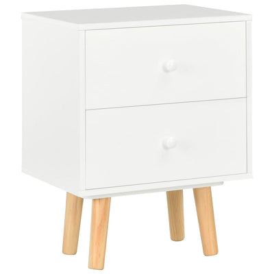 Bedside Cabinets 2 pcs White 40x30x50 cm Solid Pinewood