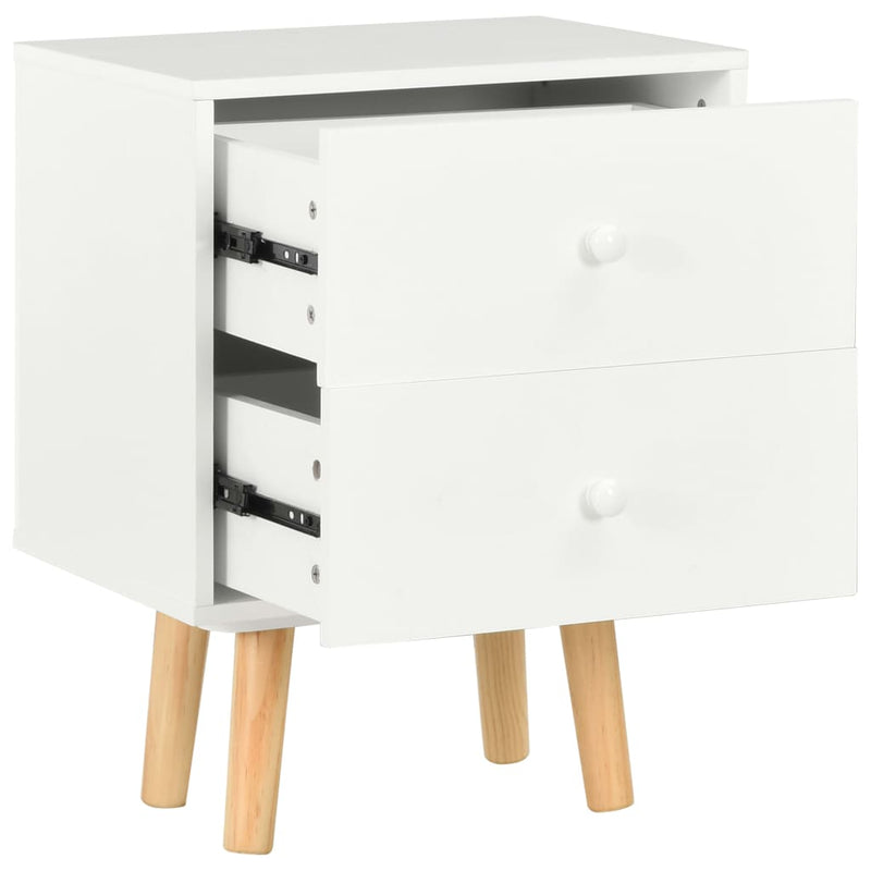 Bedside Cabinets 2 pcs White 40x30x50 cm Solid Pinewood