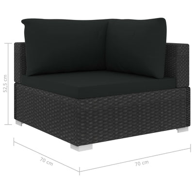 13 Piece Garden Lounge Set with Cushions Poly Rattan Black