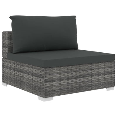 12 Piece Garden Lounge Set with Cushions Poly Rattan Grey