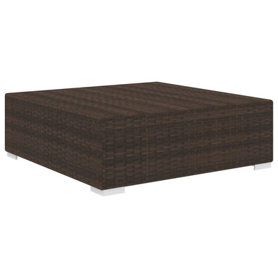 Sectional Footrest 1 pc with Cushion Poly Rattan Brown