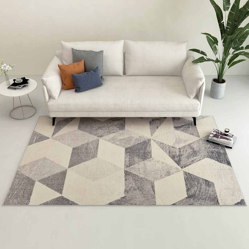 Printed Rug Beige 120x170 cm Polyester