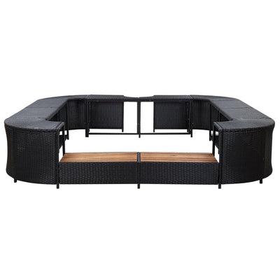 Square Spa Surround Black 268 x 268 x 55 cm Poly Rattan