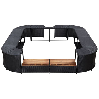 Square Spa Surround Black 268 x 268 x 55 cm Poly Rattan