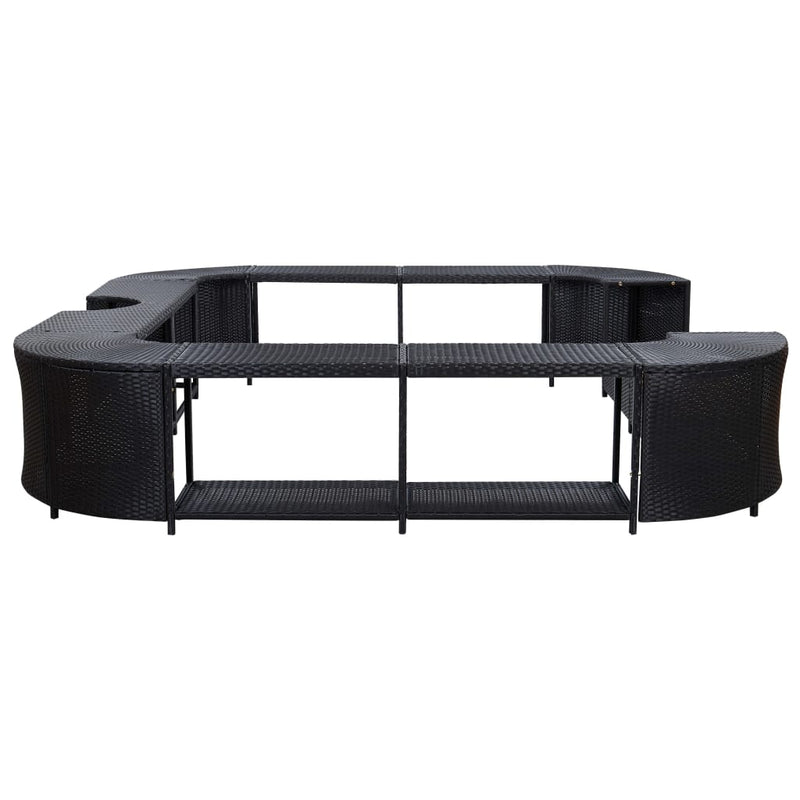 Square Spa Surround Black 268 x 268 x 55 cm Poly Rattan