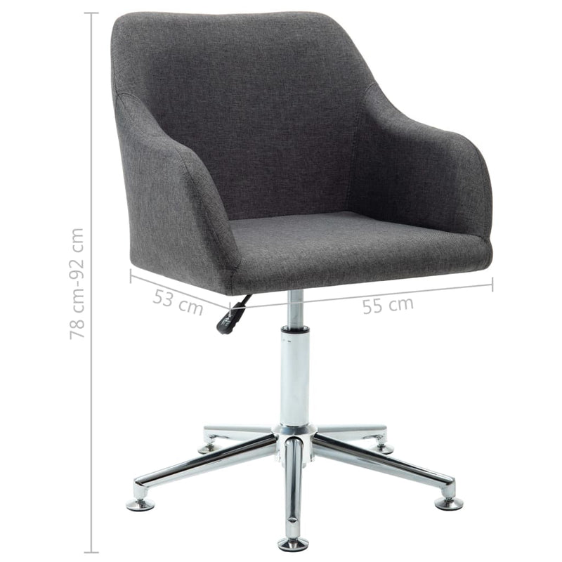 Swivel Office Chair Dark Grey Fabric