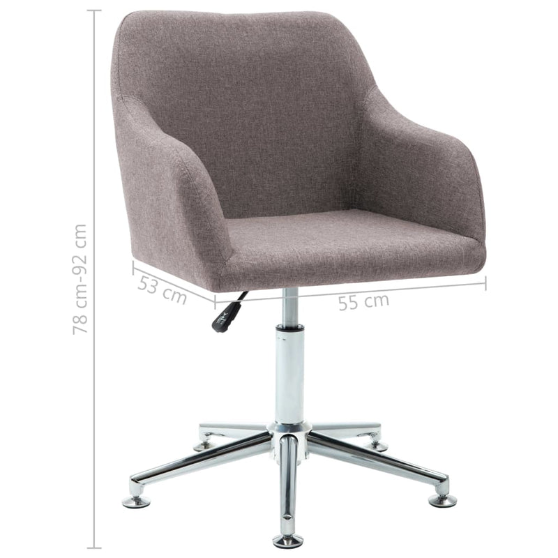 Swivel Office Chair Taupe Fabric