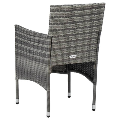 Garden Dining Chairs 2 pcs Poly Rattan Grey