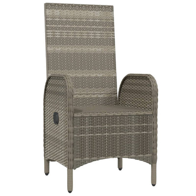 Outdoor Chairs 2 pcs Poly Rattan Grey