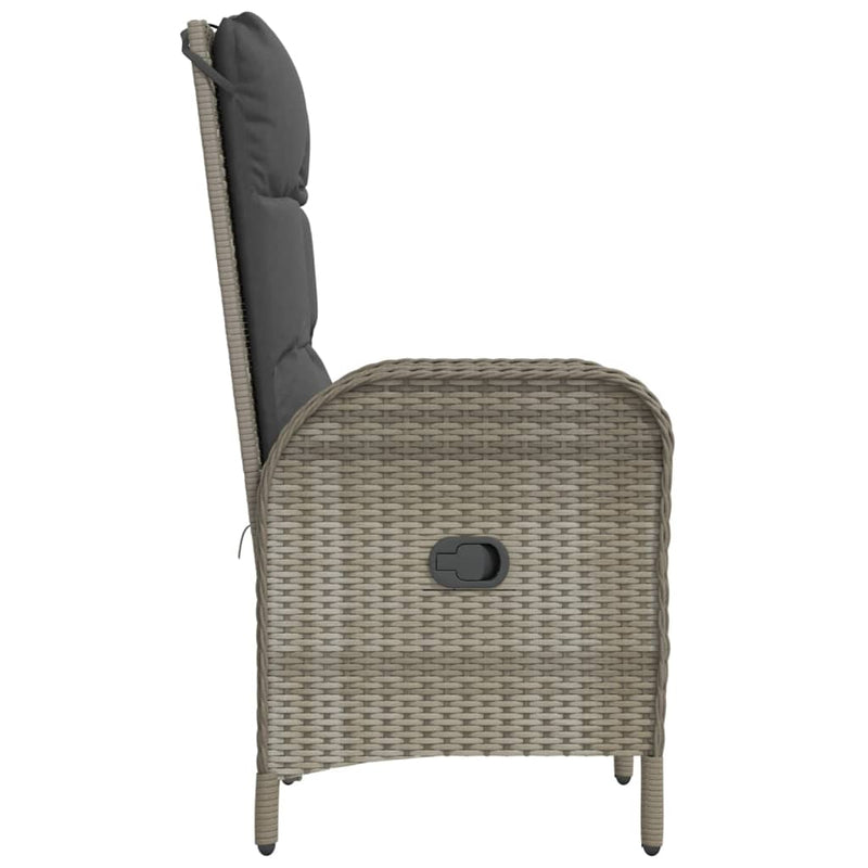 Outdoor Chairs 2 pcs Poly Rattan Grey