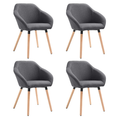 Dining Chairs 4 pcs Dark Grey Fabric