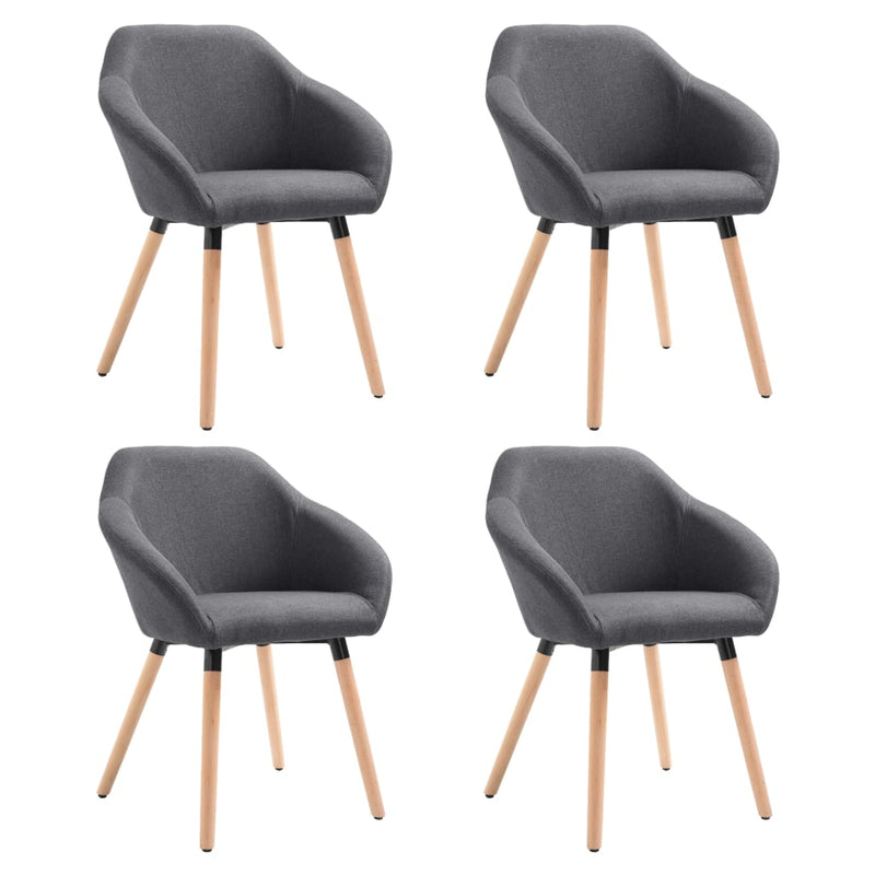 Dining Chairs 4 pcs Dark Grey Fabric