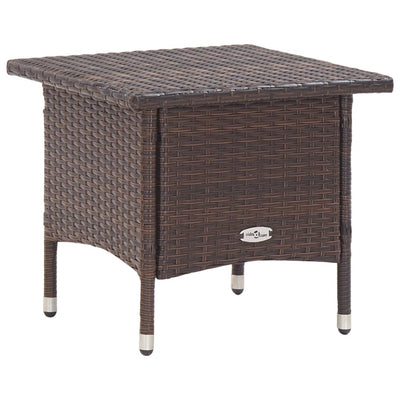 Tea Table Brown 50x50x47 cm Poly Rattan