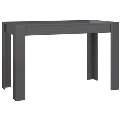 Dining Table High Gloss Grey 120x60x76 cm Engineered Wood