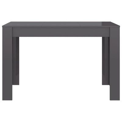 Dining Table High Gloss Grey 120x60x76 cm Engineered Wood