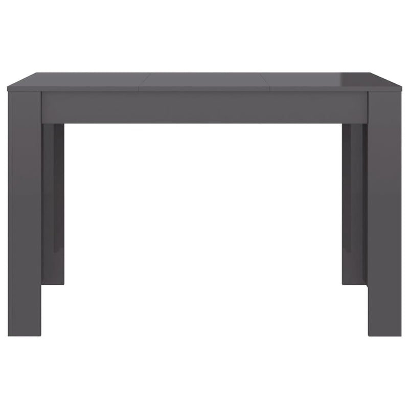 Dining Table High Gloss Grey 120x60x76 cm Engineered Wood