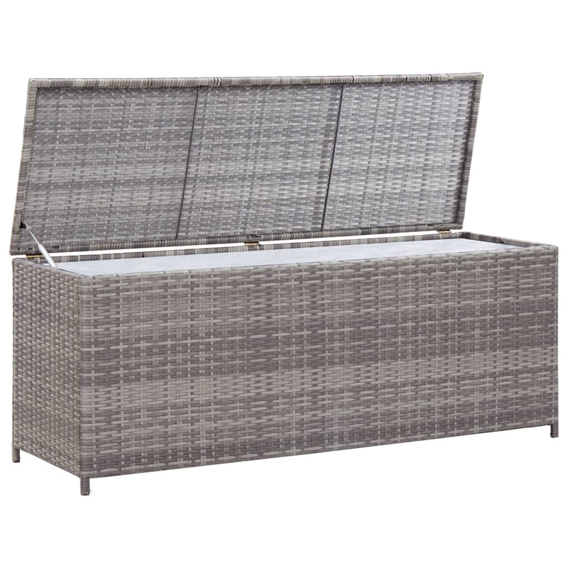 Garden Storage Box Grey 120x50x60 cm Poly Rattan