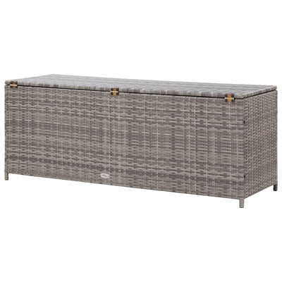 Garden Storage Box Grey 120x50x60 cm Poly Rattan