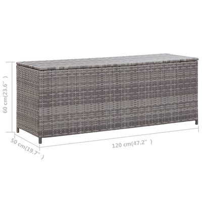 Garden Storage Box Grey 120x50x60 cm Poly Rattan