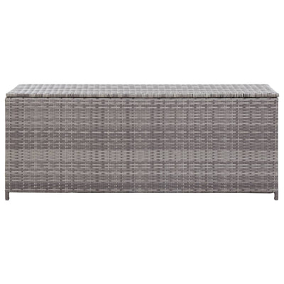 Garden Storage Box Grey 150x50x60 cm Poly Rattan