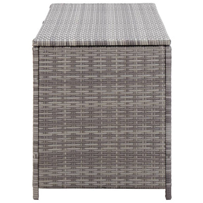 Garden Storage Box Grey 150x50x60 cm Poly Rattan