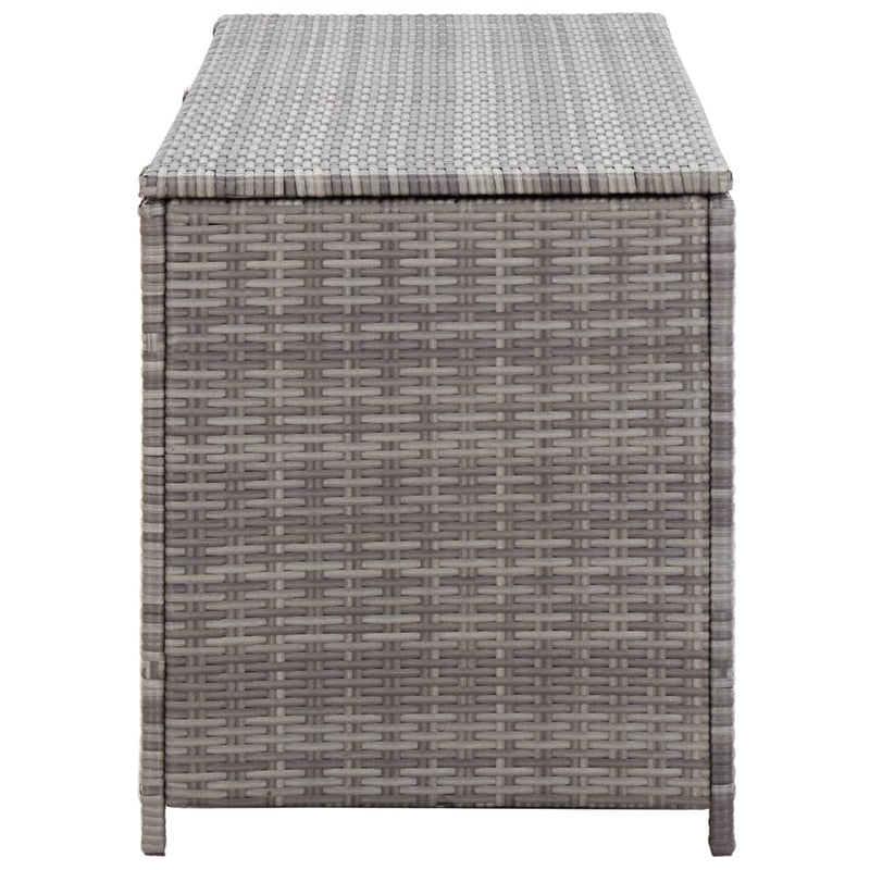 Garden Storage Box Grey 150x50x60 cm Poly Rattan