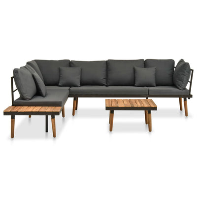 4 Piece Garden Lounge Set with Cushions Solid Acacia Wood