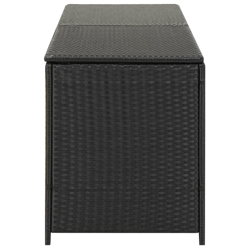 Garden Storage Box Poly Rattan 200x50x60 cm Black