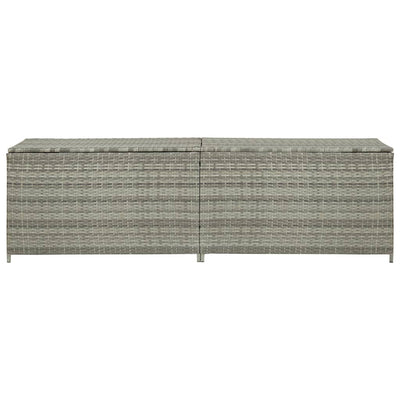 Garden Storage Box Poly Rattan 200x50x60 cm Grey