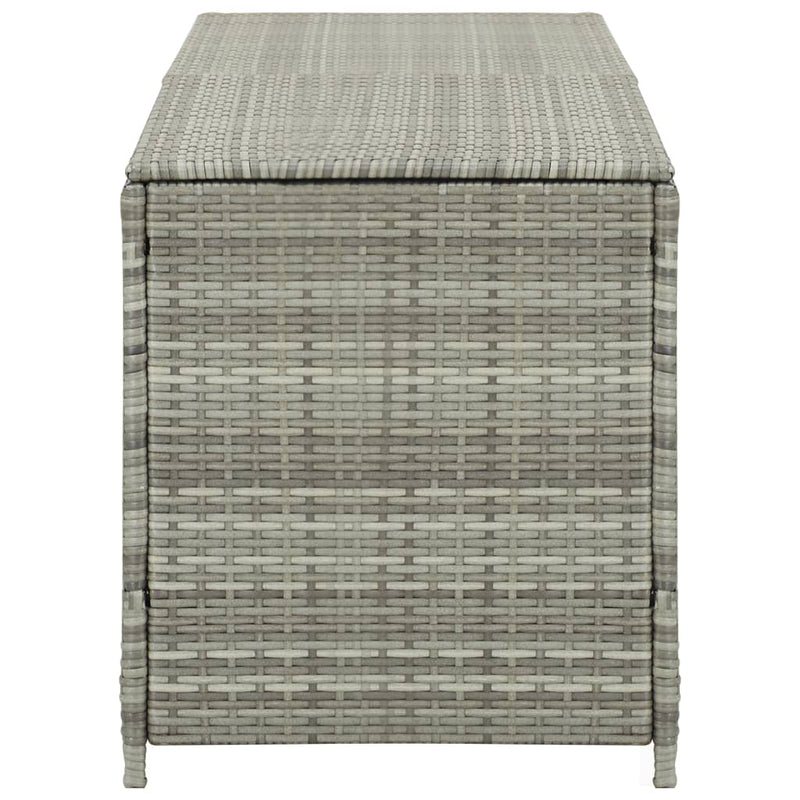 Garden Storage Box Poly Rattan 200x50x60 cm Grey