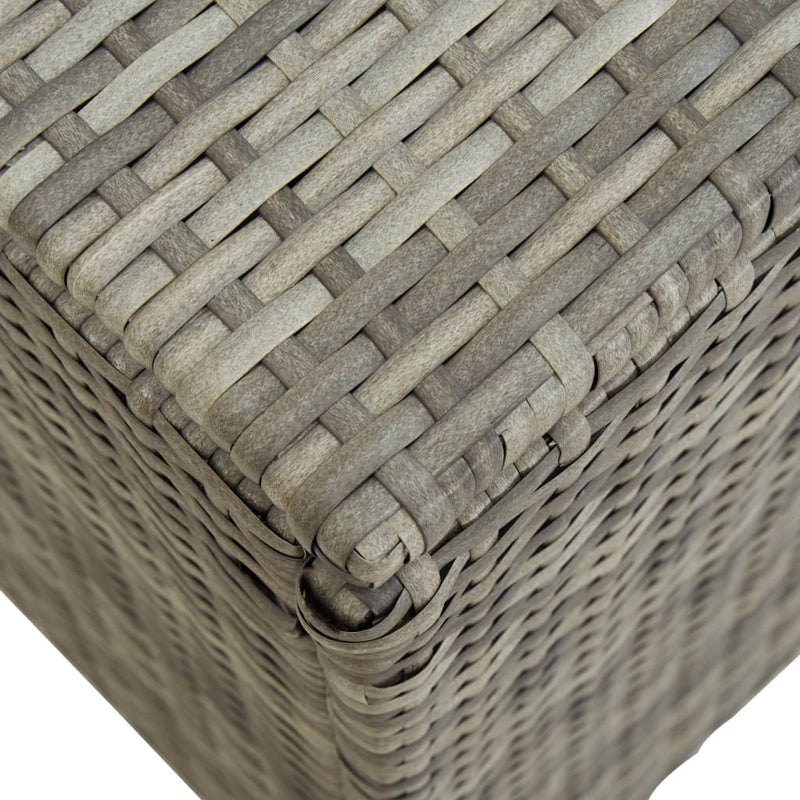 Garden Storage Box Poly Rattan 200x50x60 cm Grey