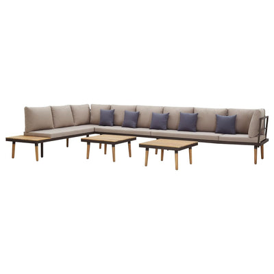 8-Seater Garden Lounge Set with Cushions Solid Acacia Wood