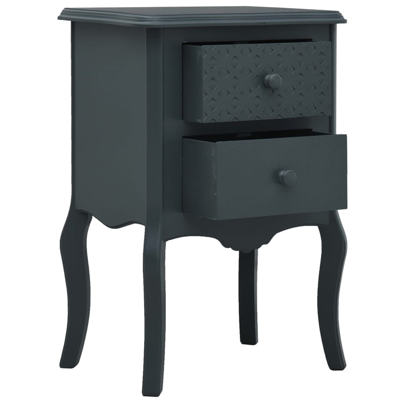 Bedside Cabinet Grey 43x32x65 cm MDF