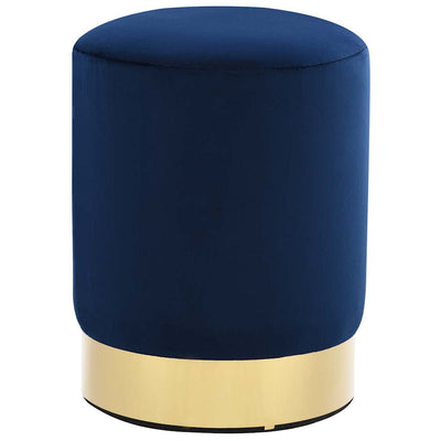 Stool Blue and Gold Velvet