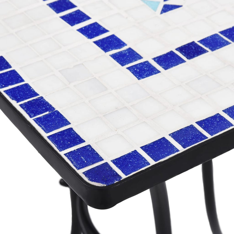 Mosaic Bistro Table Blue and White 60 cm Ceramic