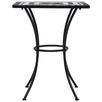 Mosaic Bistro Table Black and White 60 cm Ceramic