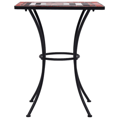 Mosaic Bistro Table Terracotta and White 60 cm Ceramic