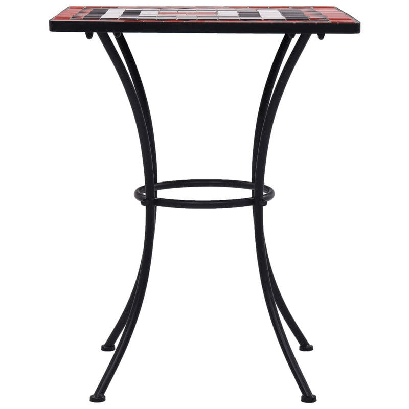 Mosaic Bistro Table Terracotta and White 60 cm Ceramic