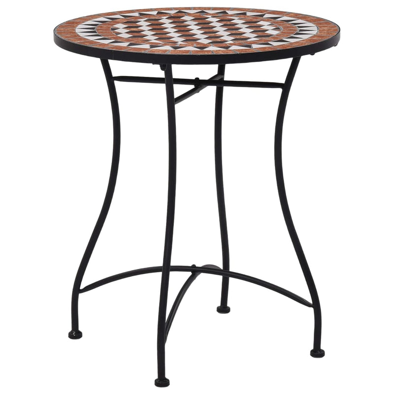 Mosaic Bistro Table Brown 60cm Ceramic