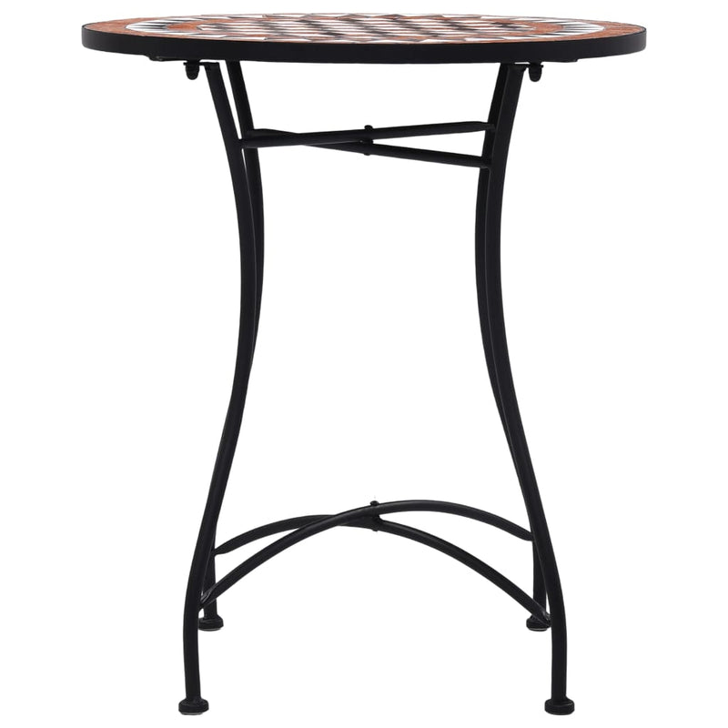 Mosaic Bistro Table Brown 60cm Ceramic