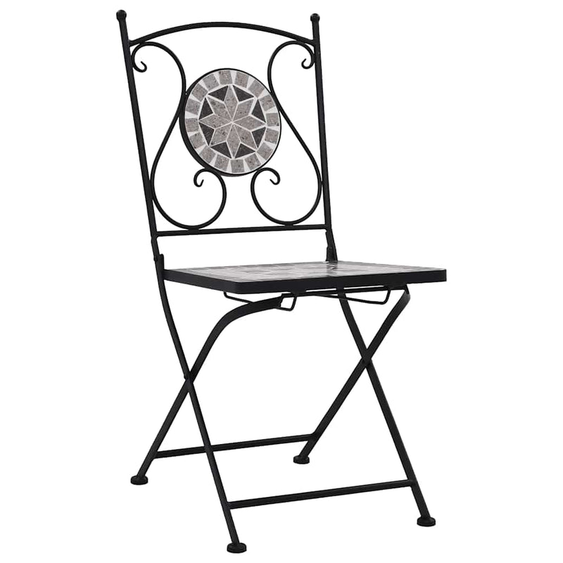 Mosaic Bistro Chairs 2 pcs Grey