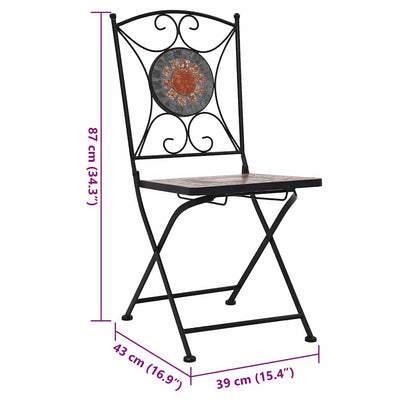 Mosaic Bistro Chairs 2 pcs Orange/Grey