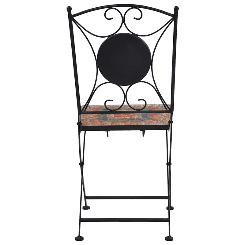 Mosaic Bistro Chairs 2 pcs Orange/Grey