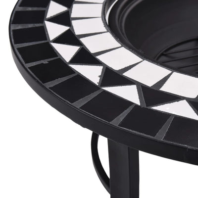 Mosaic Fire Pit Black and White 68cm Ceramic