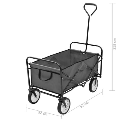 Folding Hand Trolley Steel Grey